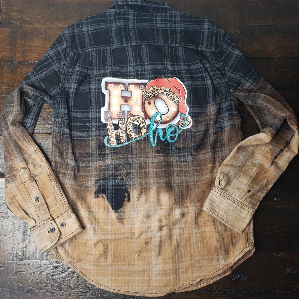 Bleached Christmas shirt flannel